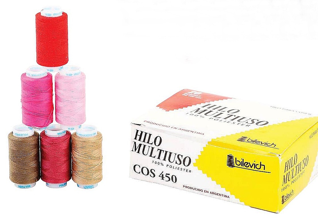HILOS P/ COSER MULTIUSO 100 % POLIESTER ART COS450 (5 BOB. X COLOR) 