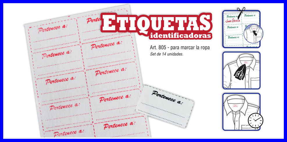 ETIQUETA TERMOADHESIVA SET X 14 UND