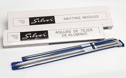 AGUJA DE TEJER DE ALUMINIO CAJA X 12 PARES