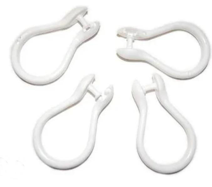 GANCHO P/CORTINA DE BAÑO PERA X 12 UND