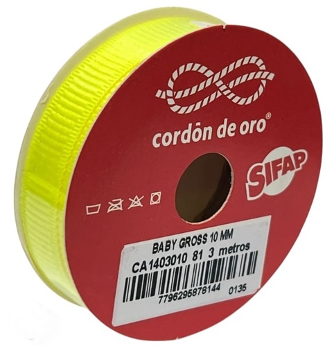 CINTA BABY GROSS FLUO DE 10MM  PIEZA X 10MTS