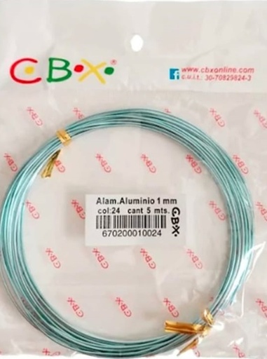 ALAMBRE DE ALUMNIO CBX  1MM ROLLOS X 5MTS COLORES VARIOS 