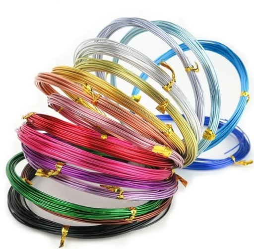 ALAMBRE ALUMINIO ROLLO X 5 MTS COLORES VARIOS