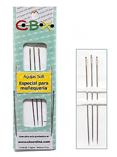 AGUJA SOFT PARA MUÑEQUERIA C.B.X. BLISTER X 3