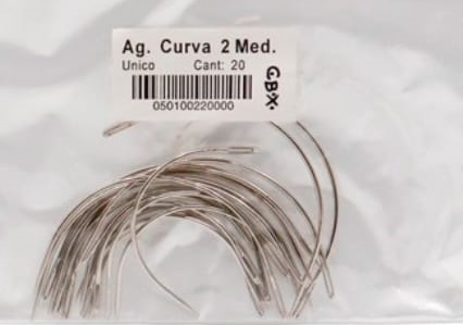 AGUJA CURVA 2 MEDIDAS X 20UNIDADES C.B.X.