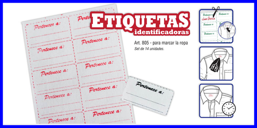 ETIQUETA TERMOADHESIVA SET X 14 UND