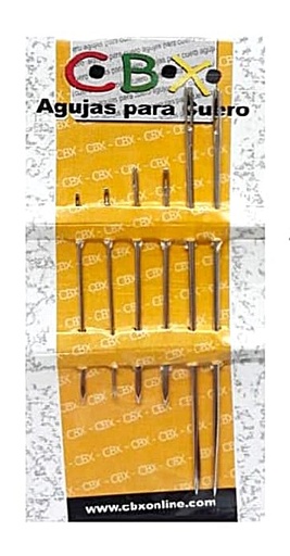 [10100600500] AGUJA PARA CUERO TRIFILAR C.B.X. SET X 6UND 