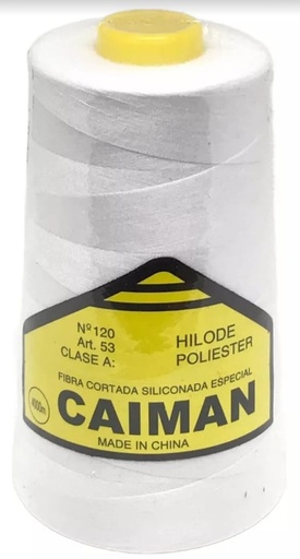 HILO POLIESTER FIBRA CORTADA CAIMAN  VAHE X 4000MTS BLANCO 