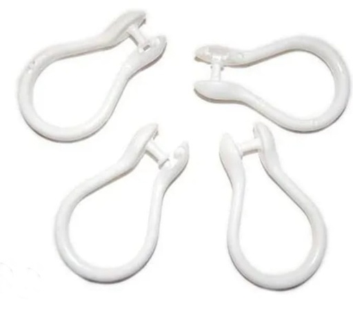 GANCHO P/CORTINA DE BAÑO PERA X 12 UND