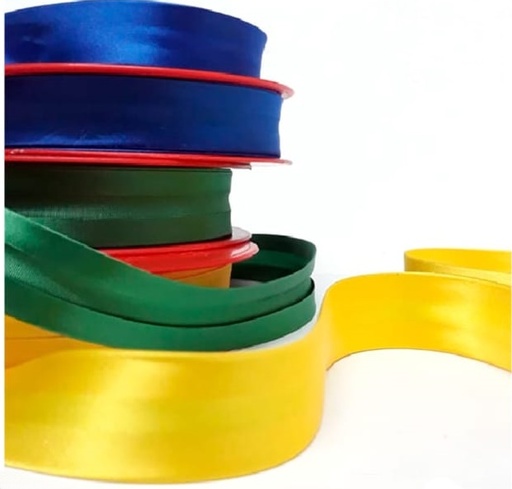 CINTA BIES DE RASO BCO/COLOR 20MM PZA X 25MTS