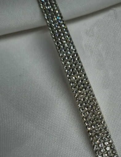 GALON FANTASIA  AG 2082 - 4 LINEAS PLATEADAS - PIEZA X 5YDS -