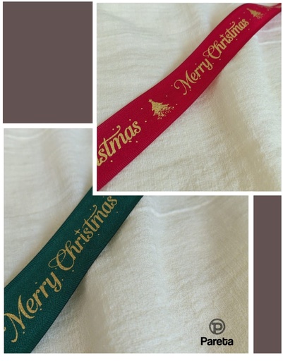 CINTA NAVIDEÑA MERRY CHRISTMAS 25MM - PIEZA X 10YDS 