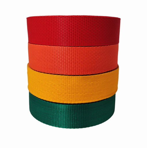 CINTA MOCHILERA DE POLIPROPILENO COLOR/BLANCO - PIEZA DE 50MTS - 