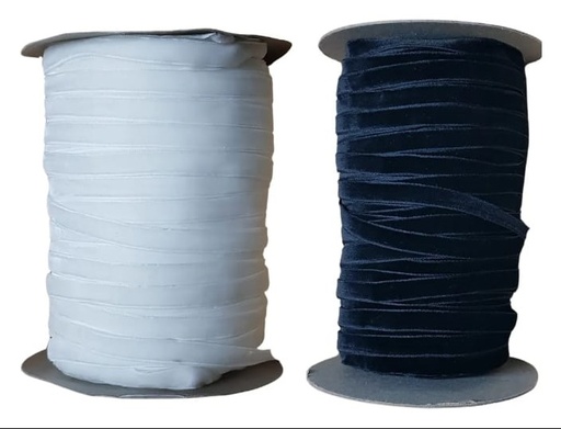 ART600- CINTA VELUR DE TERCIOPELO PIEZA X10M BROOKLYN- BLANCO/NEGRO